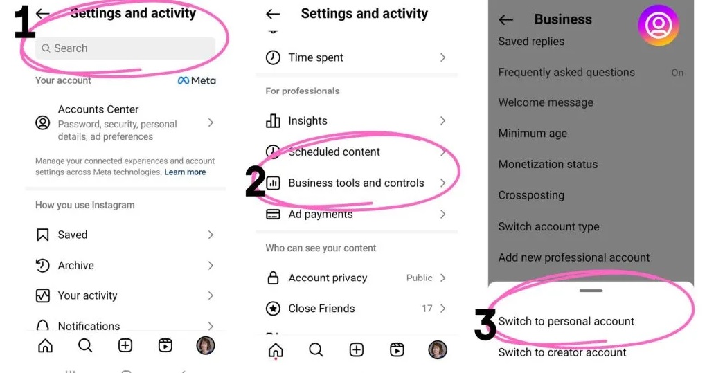 تفاوت پیج شخصی، بیزینسی و کریتور اینستاگرام